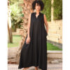 Black Linen Japanese Dress made in Egypt & available in Jozee boutique