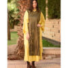 Yellow & Stripped Black Silk & Cotton Loom Woven Long Sleeve Tunic handmade in Egypt & available at Jozee Boutique.