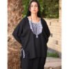 Black Siwa Embroidered Linen Top handmade in Egypt & available in Jozee boutique