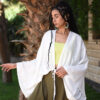 White Linen Bolero made in Egypt & available at Jozee Boutique.
