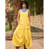 Mustard Linen Sleeveless Salodress handmade in Egypt & available at Jozee boutique