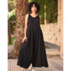 Black Flowy Jumpsuit/Dress handmade in Egypt & available at Jozee Boutique.