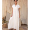 White Linen Japanese Dress made in Egypt & available in Jozee boutique