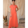 Orange Linen Japanese Dress made in Egypt & available in Jozee boutique