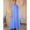 Denim Blue Linen Japanese Dress made in Egypt & available in Jozee boutique