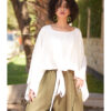 White Kimono Linen Top handmade in Egypt & available at Jozee Boutique.
