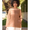Cinnamon Brown Linen Boxy Top handmade in Egypt & available at Jozee Boutique.