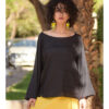 Black Linen Boxy Top handmade in Egypt & available at Jozee Boutique.