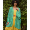 Green handwoven Egyptian cotton cardigan handmade in Egypt & available at Jozee Boutique.