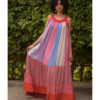 Multicolored Flowy Viscose Dress handmade in Egypt & available in Jozee boutique