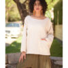 Off White Linen Boxy Top handmade in Egypt & available at Jozee Boutique.