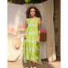 Apple Green Viscose Midi Sleeveless Dress handmade in Egypt & available at Jozee Boutique.