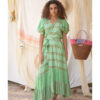 Green & Red Handwoven Spiral Dress handmade in Egypt & available at Jozee Boutique.
