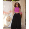Black & Rose Handwoven Ruffle Skirt handmade in Egypt & available at Jozee Boutique.