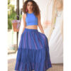 Blue Handwoven Ruffle Skirt handmade in Egypt & available at Jozee Boutique.