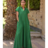 Green Linen Japanese Dress made in Egypt & available in Jozee boutique