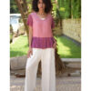 Shades of Rose Handwoven Ruffle Top handmade in Egypt & available in Jozee boutique