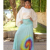 Mint Tie Dyed Maxi Skirt handmade in Egypt & available at Jozee Boutique.