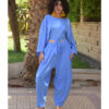 Denim Blue Kimono Linen Top handmade in Egypt & available at Jozee Boutique.