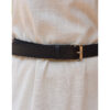Black Genuine Leather Thread Belt handmade in Egypt and available at Jozee Boutique.