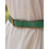 Green Genuine Leather Thread Belt handmade in Egypt and available at Jozee Boutique.