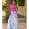 Purple & Green Tie Dyed Maxi Skirt