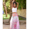 Multicolored Tie Dyed Maxi Skirt handmade in Egypt & available at Jozee Boutique.