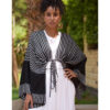 Black & Grey Viscose Bolero handmade in Egypt & available at Jozee Boutique.