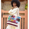 Off White Embroidered Tote Bag handmade in Egypt & available in Jozee boutique