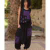 Black Linen Set with Hand Embroideries handmade in Egypt & available at Jozee Boutique.