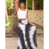 Black & white Tie Dyed Maxi Skirt handmade in Egypt & available at Jozee Boutique.