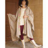 Beige Siwa Embroidered Wool Midi Cape handmade in Egypt & available at Jozee Boutique.