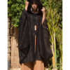 Black & Gold Handwoven Heavy Cotton Midi Cape handmade in Egypt & available at Jozee Boutique.handmade in Egypt & available at Jozee Boutique.