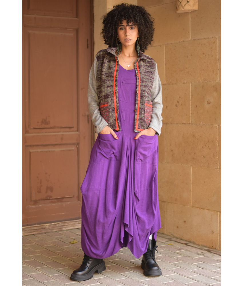 Grey & Multicolored Cropped Akhmim Loomwoven Jacket handmade in Egypt & available at Jozee Boutique.