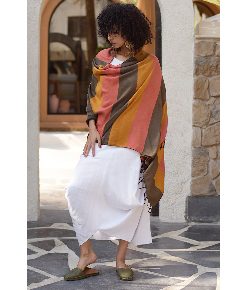 Multicolored Handwoven Viscose Shawl handmade in Egypt & available at Jozee Boutique.handmade in Egypt & available at Jozee Boutique.