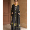 Black Siwa Embroidered Linen Dress with Hoodie handmade in Egypt & available at Jozee Boutique.