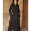 Black Linen Dress with Hoodie handmade in Egypt & available at Jozee Boutique.
