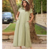 Light olive Linen Dress with Hoodie handmade in Egypt & available at Jozee Boutique.