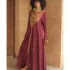 Burgundy Siwa Embroidered Linen Dress with Hoodie handmade in Egypt & available at Jozee Boutique.