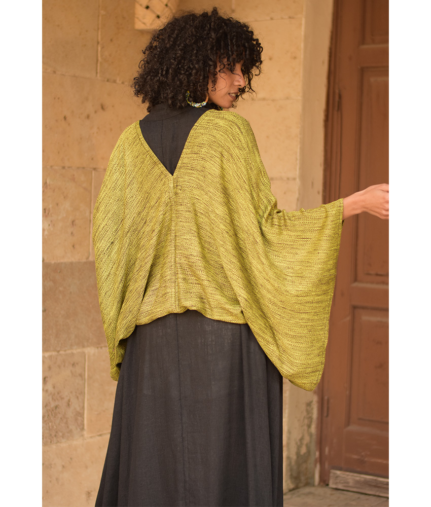 Lime Green Heavy Viscose Bolero handmade in Egypt & available at Jozee Boutique.