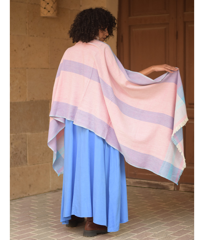 Multicolored Handwoven Viscose/Cotton Shawl handmade in Egypt & available at Jozee Boutique.handmade in Egypt & available at Jozee Boutique.