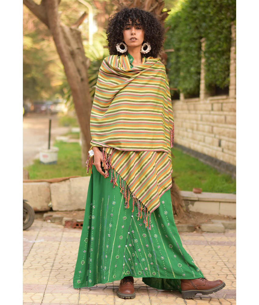 Multicolored Handwoven Viscose/Cotton Shawl handmade in Egypt & available at Jozee Boutique.handmade in Egypt & available at Jozee Boutique.