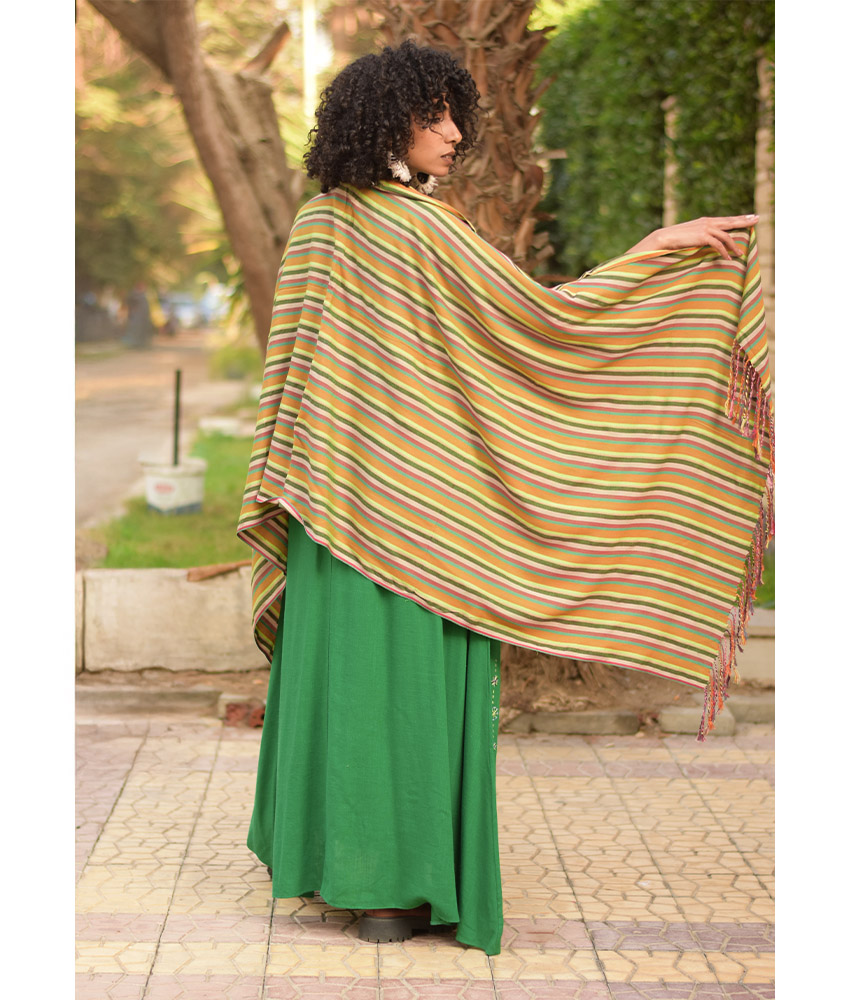 Multicolored Handwoven Viscose/Cotton Shawl handmade in Egypt & available at Jozee Boutique.handmade in Egypt & available at Jozee Boutique.