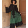 Green & Black Handwoven Ruffle Skirt handmade in Egypt & available at Jozee Boutique.