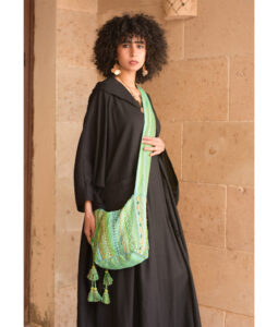 Green Embroidered Saint Catherine Cross Bag handmade in Egypt & available in Jozee boutique