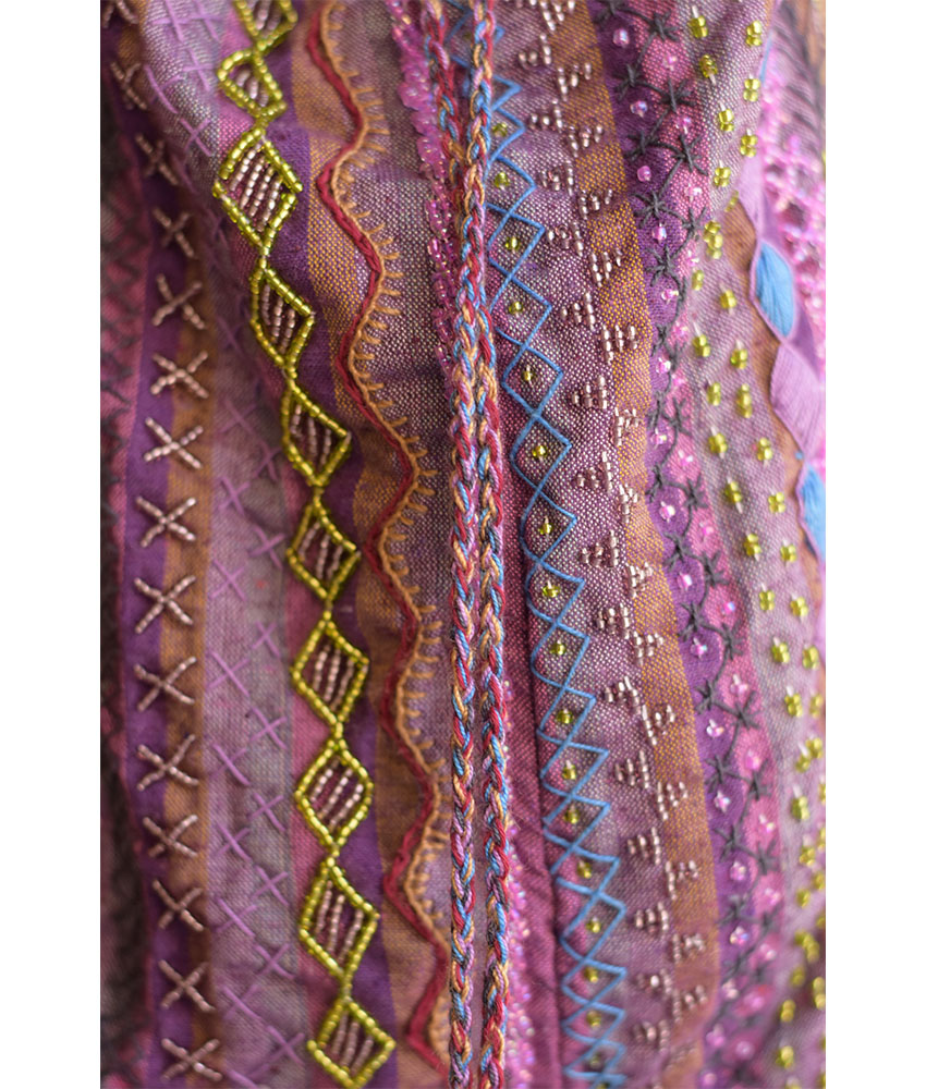 Purple Embroidered Saint Catherine Cross Bag handmade in Egypt & available in Jozee boutique
