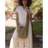 Multicolored Embroidered Saint Catherine Cross Bag handmade in Egypt & available in Jozee boutique