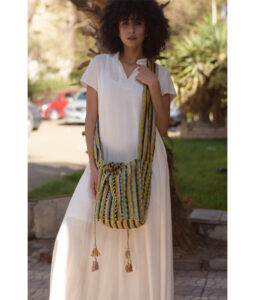 Multicolored Embroidered Saint Catherine Cross Bag handmade in Egypt & available in Jozee boutique