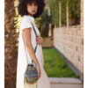 Multicolored Beaded Saint Catherine Embroidered Cross Bag handmade in Egypt & available in Jozee boutique