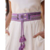 Purple Saint Catherine Embroidered Thin Belt handmade in Egypt & available at Jozee Boutique.
